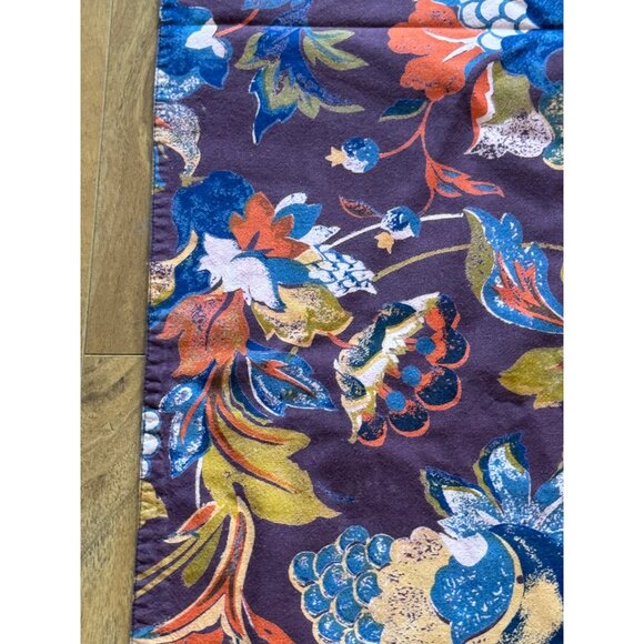 Floral Patterned Burgundy Table Runner With Reversible Design 84" X  17 3/4" - Picture 3 of 7